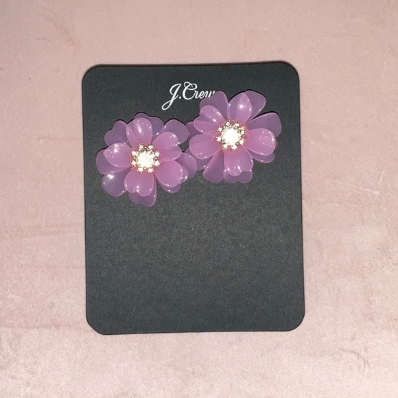 JCrew Pink Flower Button Earrings - Picture 2 of 3
